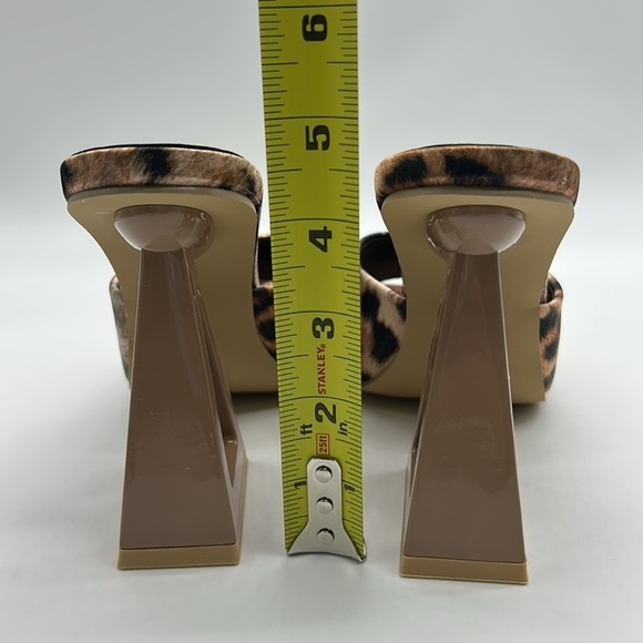 2337- Leopard Print Block Heel Vegan Mules Size 7 - Picture 6 of 8